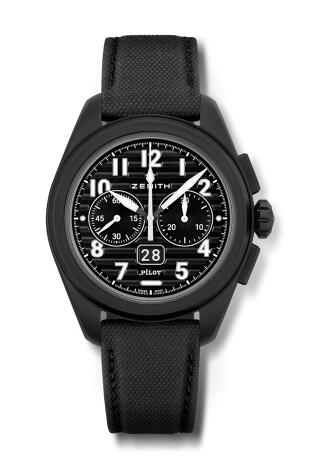 Review Zenith PILOT Big Date Flyback Black Ceramic Replica Watch 49.4000.3652/21.I001 - Click Image to Close